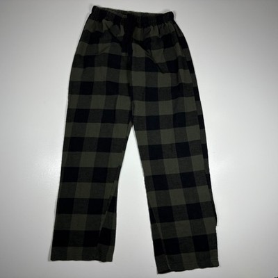 Unbranded Lounge Pants Men Small Green Black Check Drawstring Sleepwear Casual