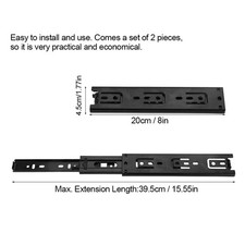 8in 2pcs Mini Short Drawer Slides Furniture Guide Rail Full Extension Kitche LW