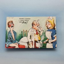 Saucy Comic Postcard C1975 Nurse Doctor Uniform Prick His Boil PROF CARDTOON