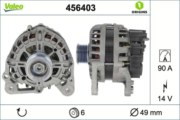 Lichtmaschine Generator Lima Valeo Origins - NEW O.E. Technologie 456403 14V-image