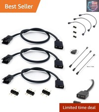 3-Pack ARGB Extension Cable, 5V 3-pin to JST SM 3Pin Male ARGB Adapter Cable ...