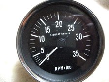 Nos Vintage 12v Stewart Warner 3500 Rpm Diesel Tachometer Made In U.s.a.