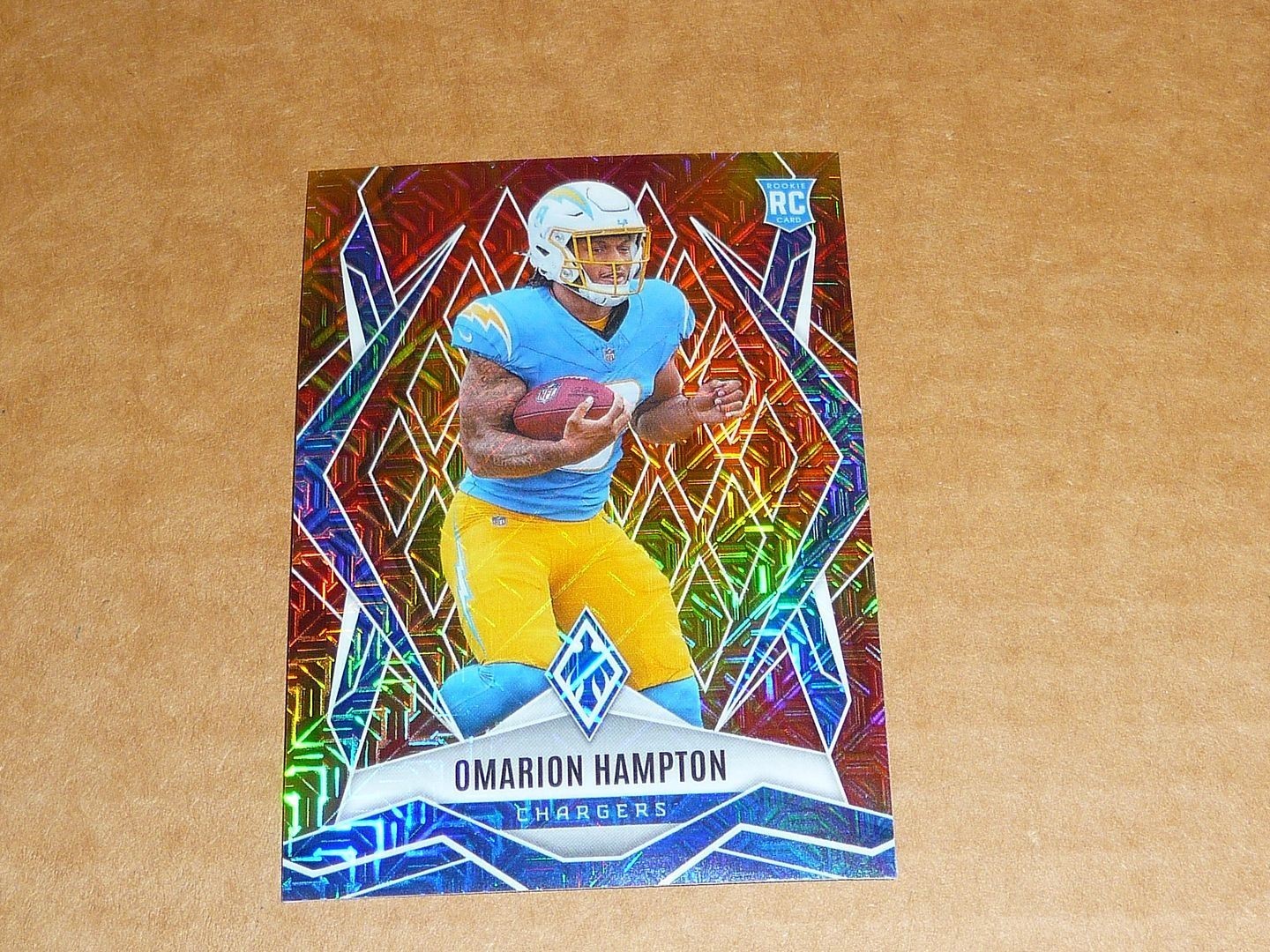 2025 Panini Phoenix FIREBURST OMARION HAMPTON CHARGERS ROOKIE 342/350 #192
