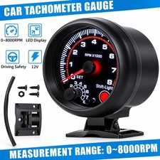 Universal Car Tachometer Gauge 0-8000 Rpm 3.75 Led Shift Light Tacho Meter Universal Car Tachometer Gauge 0-8000 Rpm 3.75 Led Shift Light Tacho Meter