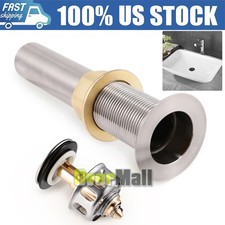 Bathroom Sink Pop Up Drain Stopper without Overflow Basin Vessel Polished Chrome