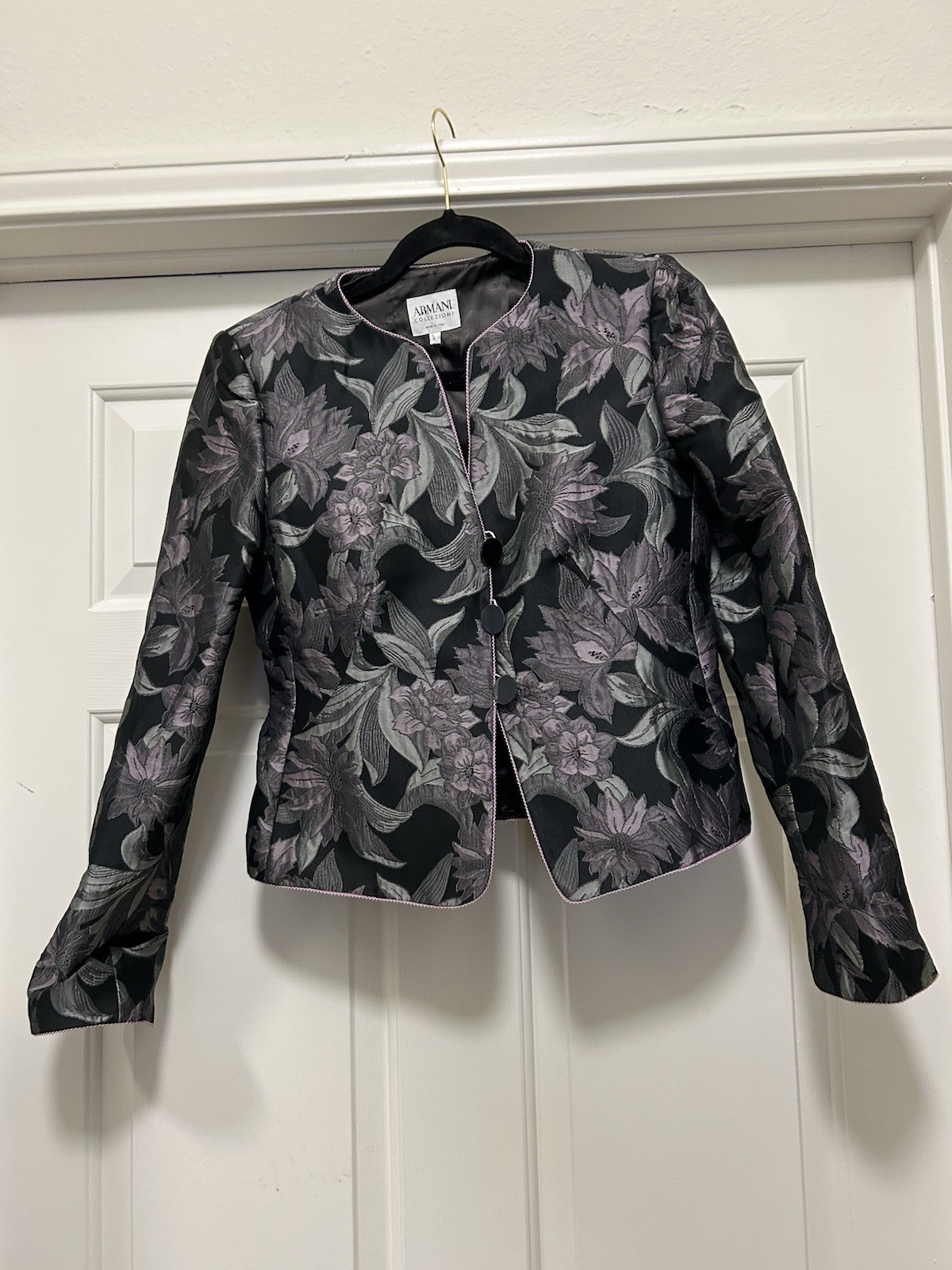 Armani Collezioni Textured Floral Jacket Sz. 6 Italy