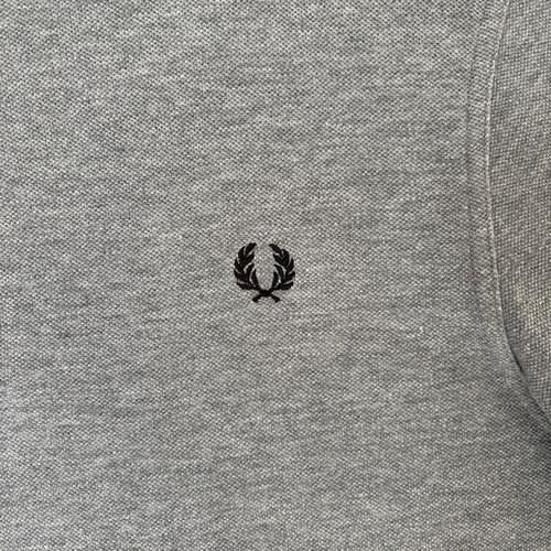 Fred Perry Polo Shirt Twin Tipped Short Sleeve Grey Black Mod Mens - Size Large - Picture 4 of 13
