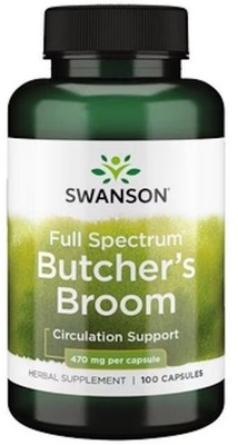 SWANSON, BUTCHER'S BROOM 470mg Mäusedorn Durchblutung 100 Kapseln SUPER PREIS