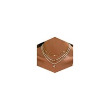 Shell Starfish Necklace for Women, 14k Gold Plated Boho 15.75 inches,