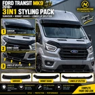 FORD TRANSIT MK9 2018+ 3in1 LIP SPLITTER BONNET GUARD SUNVISOR SUN VISOR