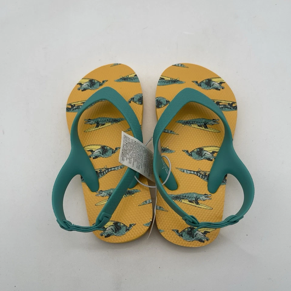 Sandalias chanclas antiguas amarillas con honda trasera estampadas de cocodrilo para niños pequeños 8  Foto 4 de 4