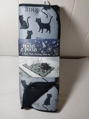 Disney Hocus Pocus 2 Pack Dish Drying Mats Thackery Binx Black Cats Halloween 