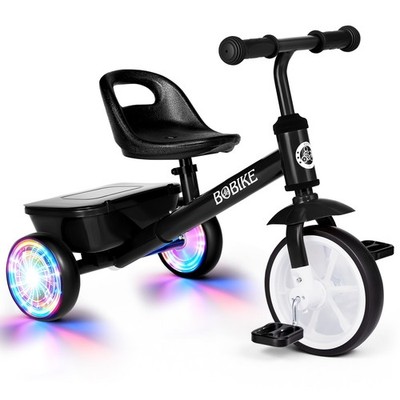 Bobike Toddler Tricycle for Ages 2-5 Years, Tricycle with 2 LED Light Wheels,...