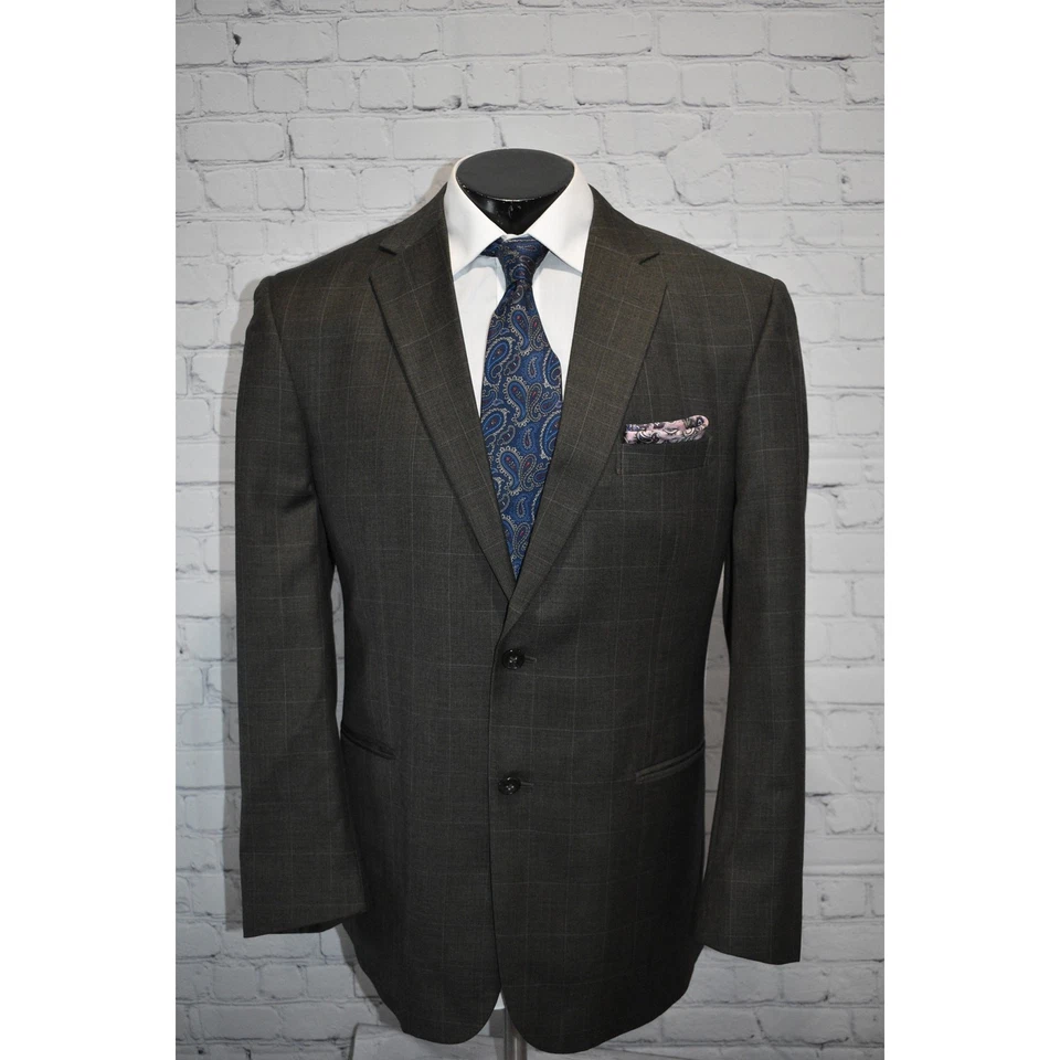 Jos A Bank Suit 2 Piece 2Btn Mens Size Jacket 44 R Tailored Wool Pants 36 x 30 - Image 2 of 4