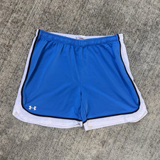 Under Armour HeatGear Men's Size M Blue Mesh Shorts Drawstring Elastic Gym