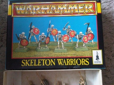 Warhammer OOP GW Oldhammer 12 x Skelettkrieger Speermänner Kunststoff in Box Custom