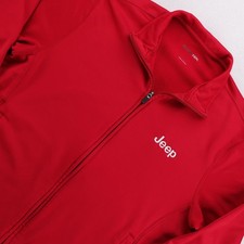 Sport-tek Mens Jeep Logo Full Zip Fleece Lined Track Jacket Red Size Medium