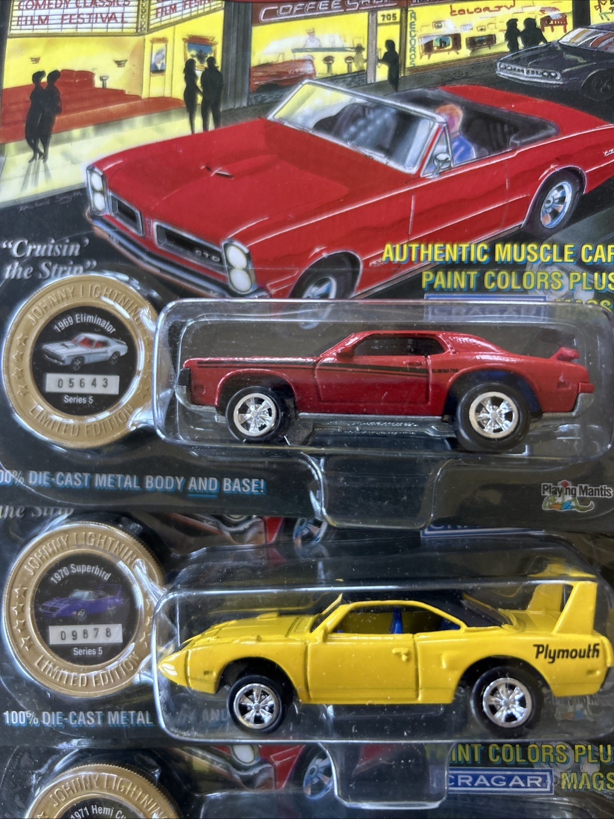 Complete Set of 10 Johnny Lightning 1/64 Muscle Cars Cruisin' the Strip Series 5