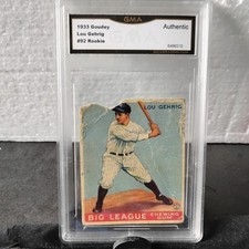 1933 Goudey Lou Gehrig #92 GMA Graded Rookie 