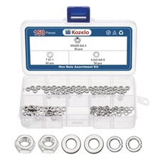 150pcs Hex Nuts Assortment Kit - [M3-0.5] 304 Stainless Steel Hardware Nuts Set