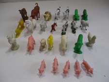 Mixed Lot of 26 Plastic Farm Animals Various Ages, Brands and Sizes Cow Pig Dog