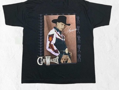 Vintage Clay Walker Gift For Fans Cotton Full Size Unisex Black Shirt AG218