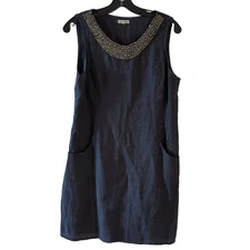 EUC Lina Tomei Linen Shift Dress, M