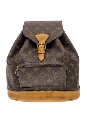 LOUIS VUITTON Backpack Montsouris MM Monogram Canvas PVC BRW Used