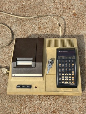 Texas Instruments PC-100C Print Cradle w TI Programmable 58 Calculator Vintage