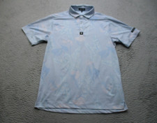 Bad Birdie Polo Shirt Mens Small Blue Floral Golf Performance Lightweight