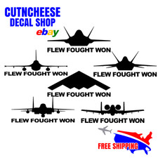 Air Force Retired, Air Force Veteran "Flew Fought Won" Fighter Jets Stickers