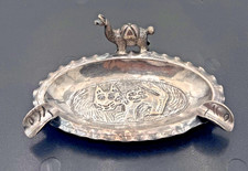 Vintage Peruvian Sterling Silver Alpaca Ashtray Engraved Designed