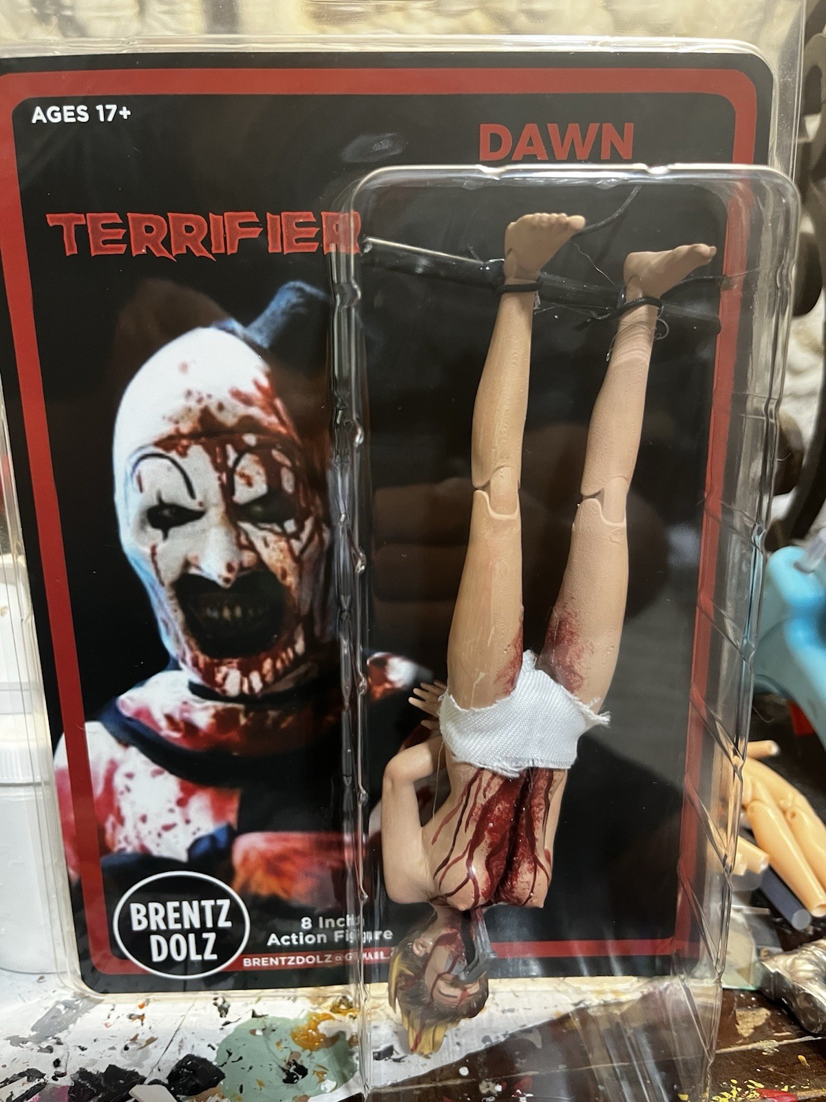 Terrifier  - Dawn - Sawed In Half Scene  - 8” Art Action Statue -BrentzDolz
