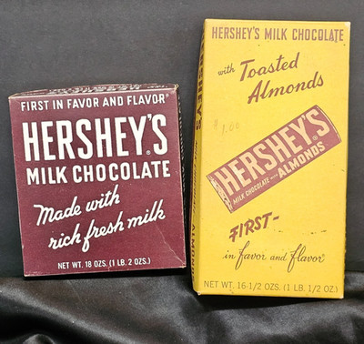 Vintage Hershey's Milk Chocolate Candy Bar Box and Hershey's with Almo ~ 24 Bars