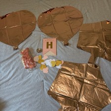 Lot of Rose Gold Birthday Balloons and Happy Birthday Banner Brand New