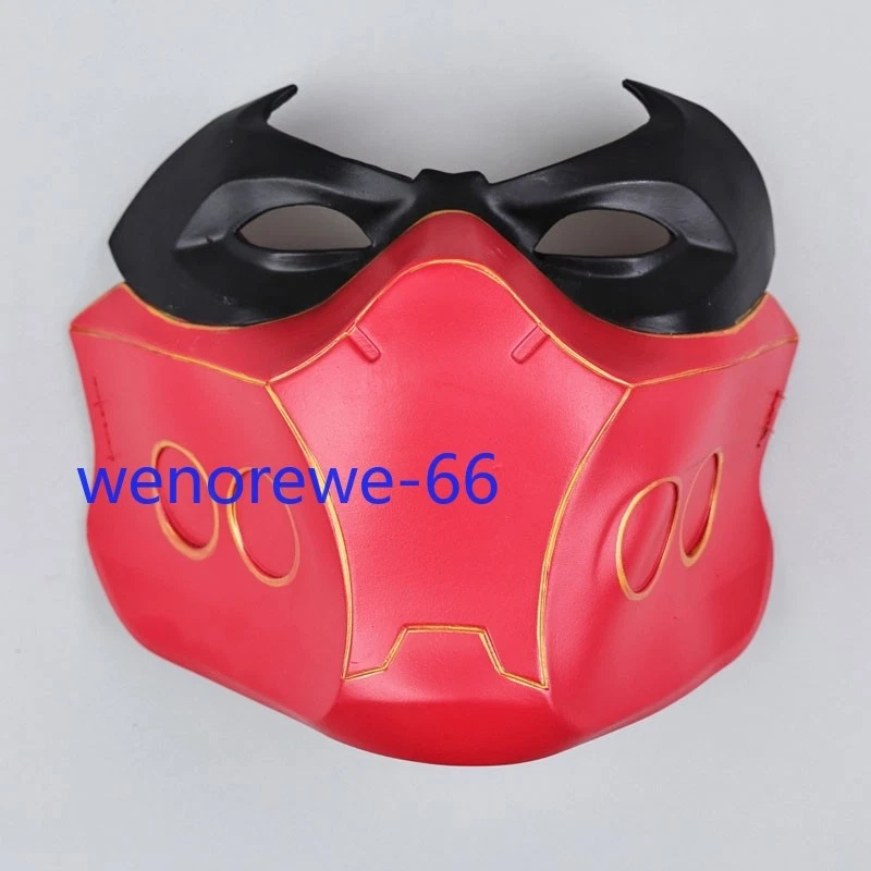 New Half Face Red Hood Mask Soft PVC Robin Batman Mask Halloween Cosplay Props - Image 2 of 4
