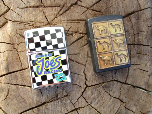 Vintage Camel Zippo Lighter Lot 2 Smokin Joes Racing (Unfired) & "6 Pack"