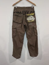 Vintage JNCO Baggy Cargo Pants Size 30 30x32 Skull Patch Thrashed Distressed Y2K
