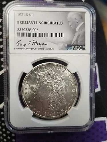 1921 S Morgan Silver Dollar $1 - NGC Brilliant Uncirculated