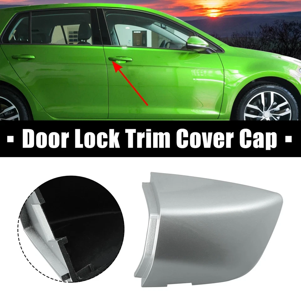 1K8837879 Cubierta de tapa de manija de puerta exterior plateada para VW Passat Golf GTI  Foto 2 de 4