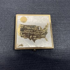 1950’s Wadsworth Lower USA Compact Gold tone Made In USA