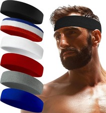 Sweatbands Sports Headband for Men  Women - Terry Cloth Moisture-Wicking Sports