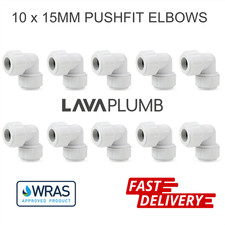 LavaPlumb 15mm Pushfit Elbow White - 10 Pack