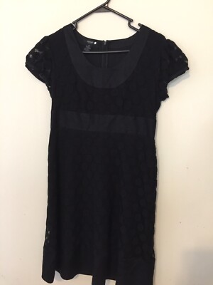blue dress for baby girl Alfani Dot-Print Tie-Neck Dress Black and White, Size Small – Vanessa Jane main image 1