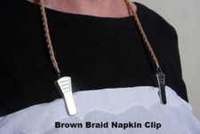 Brown Braid Napkin Clip
