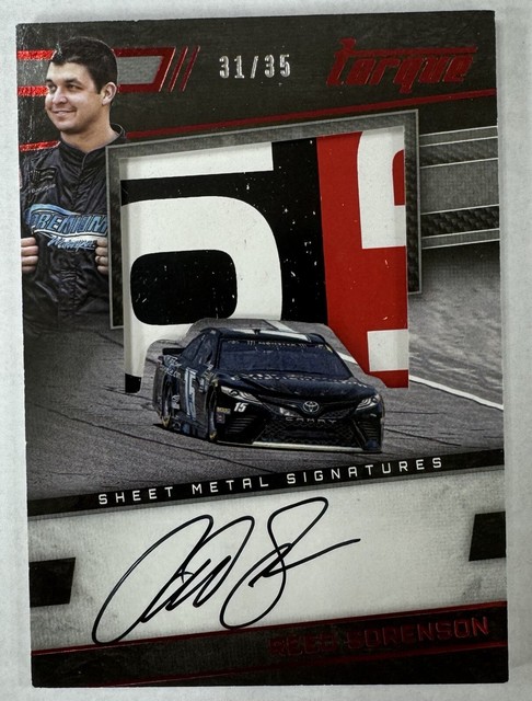 2017 Panini Torque Silhouettes Sheet Metal Signatures Red /35 Reed Sorenson Auto