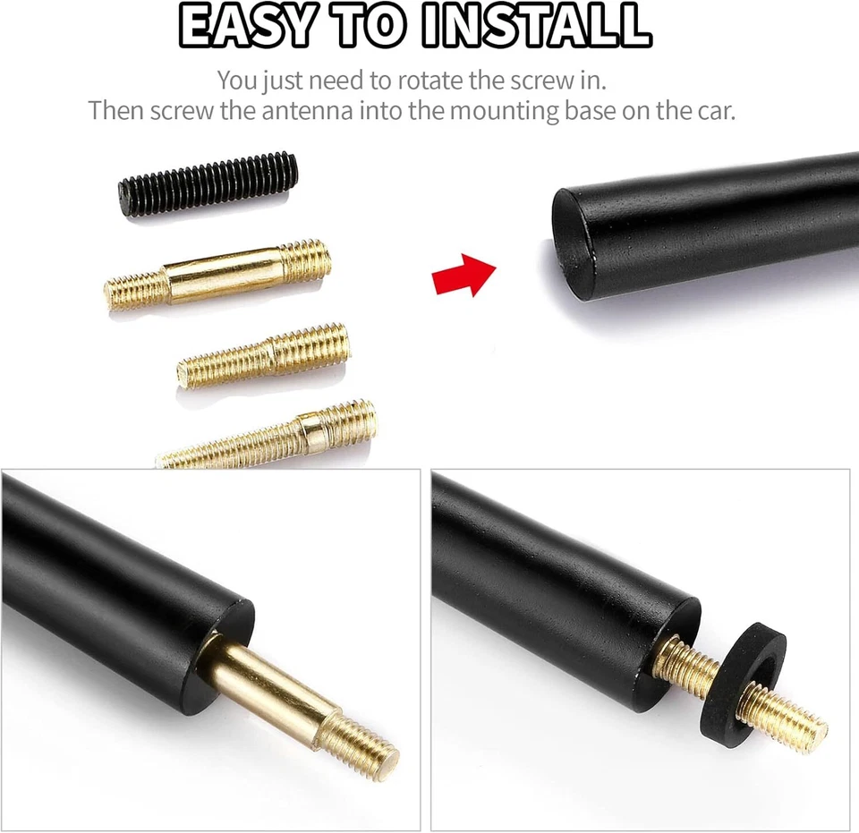 3" Short Antenna Mast Radio Areial AM/FM Carbon Fiber For Mercedes Benz W213 US - Imagem 4 de 4