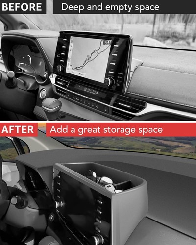 Dashboard Navigation Organizer Storage Box Tray Insert Kit Fits 21-25 Sienna - Picture 2 of 9
