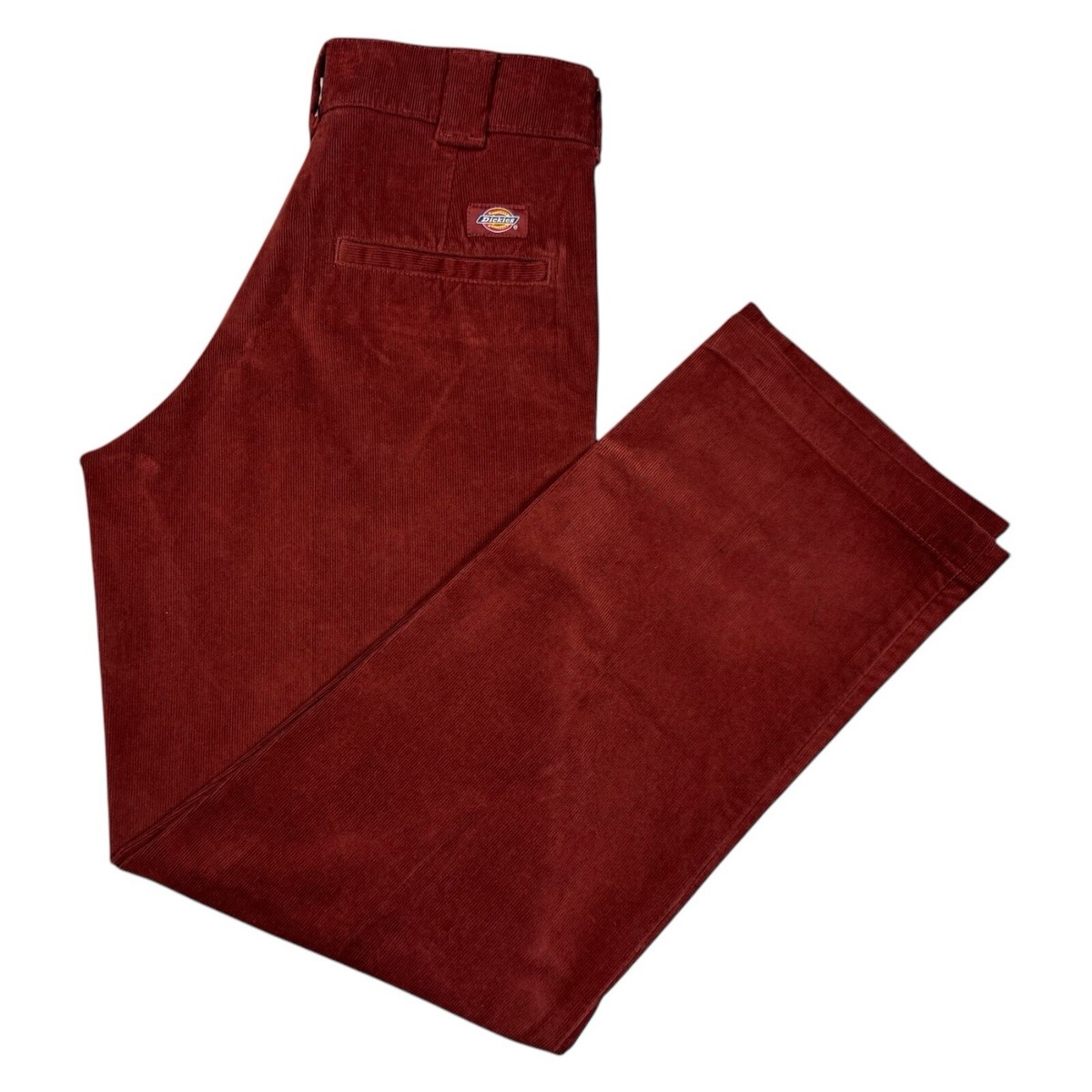 Dickies Mens Size 30x32 Regular Fit Straight Leg Orange Corduroy