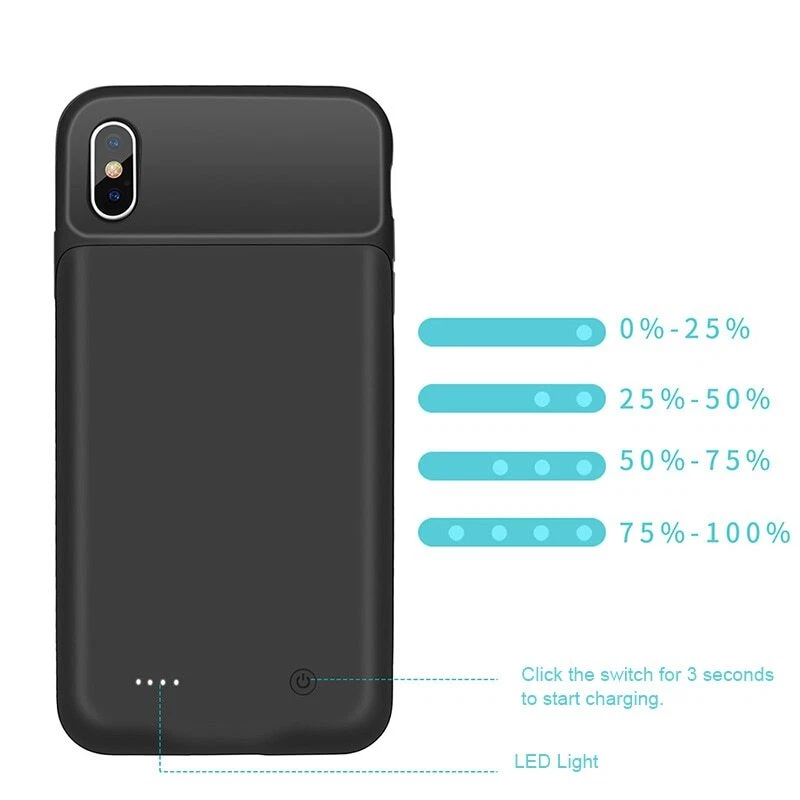 8000mAh Battery Charger Case for iPhone 7 Plus/8 Plus/6S Plus Power Bank Cover - Image 3 of 4